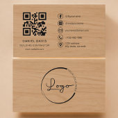 Building Contractor Wood Professional QR Code 名刺