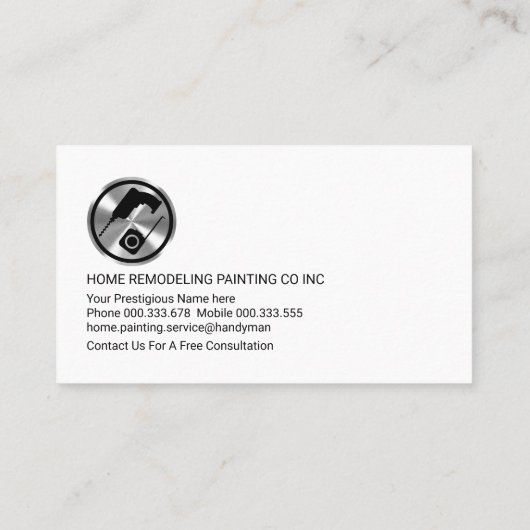 Building Frame Handyman Repair 名刺 (裏面)