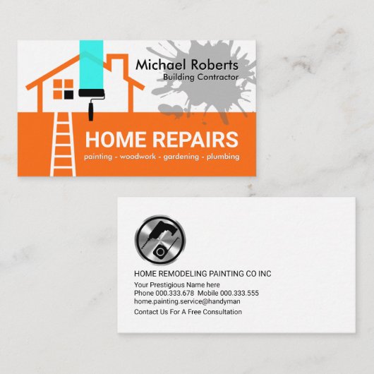 Building Frame Handyman Repair 名刺 (正面/裏面)