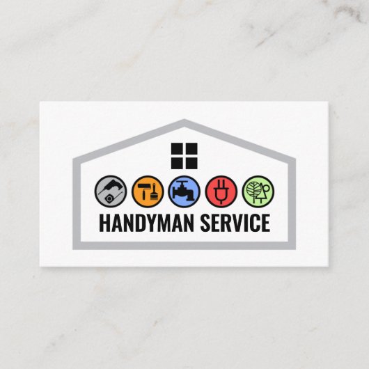 Building Frame With Handyman Tools 名刺 (正面)