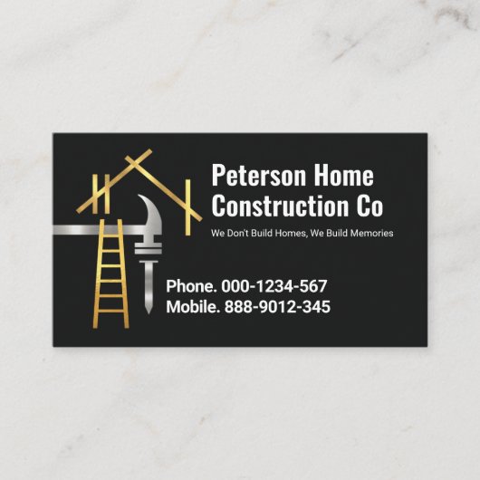 Building Home Frame Construction 名刺 (正面)