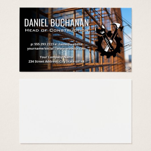 Building Rebar Infrastructure | Construction Logo (正面&裏面)