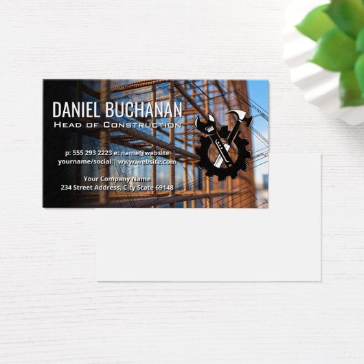 Building Rebar Infrastructure | Construction Logo (デスク)