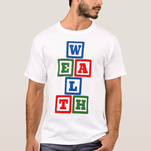 Building Wealth Block by Block 金融自由 2 Tシャツ (正面)
