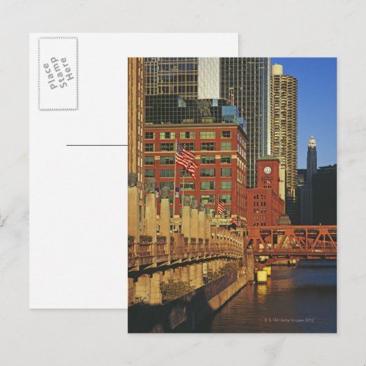 Buildings along the river in downtown Chicago, ポストカード (正面/裏面)