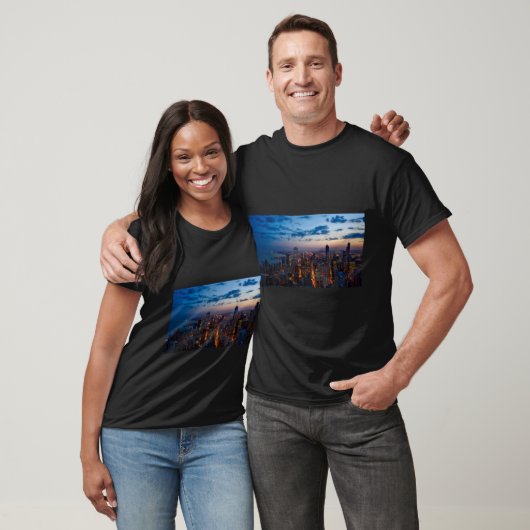 Buildings City Illuminated Skyline Cityscape Tシャツ (ユニセックス)