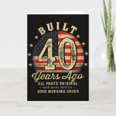Built 40 Years Ago Funny 40th Birthday Usa Flag  カード (正面)
