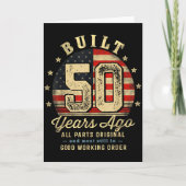 Built 50 Years Ago Funny 50th Birthday Usa Flag  カード (正面)