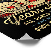 Built 50 Years Ago Funny 50th Birthday Usa Flag ポスター (角)