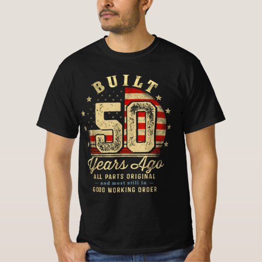 Built 50 Years Ago Vintage 50th Birthday Tシャツ (正面)