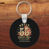 Built 55 Years Ago Funny 55th Birthday Usa Flag  キーホルダー (正面)