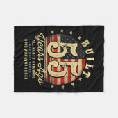 Built 55 Years Ago Funny 55th Birthday Usa Flag  フリースブランケット (正面(横))