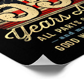 Built 55 Years Ago Funny 55th Birthday Usa Flag ポスター (角)