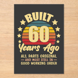 Built 60 Years Ago All Parts Original 60 Birthday アクリル招待状