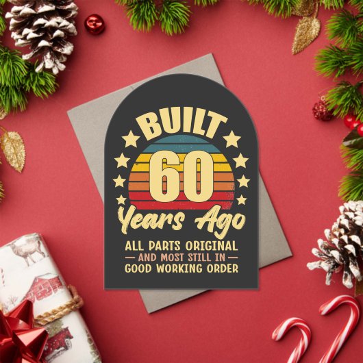 Built 60 Years Ago All Parts Original 60 Birthday アクリル招待状 (インサイチュ (クリスマス))