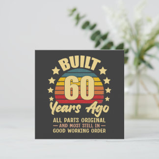 Built 60 Years Ago All Parts Original 60 Birthday 招待状