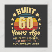 Built 60 Years Ago All Parts Original 60 Birthday 招待状 (正面)