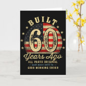 Built 60 Years Ago Funny 60th Birthday Usa Flag  カード (黄色い花)