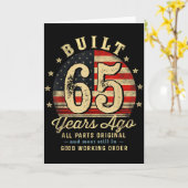 Built 65 Years Ago Funny 65th Birthday Usa Flag カード (黄色い花)
