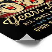 Built 65 Years Ago Funny 65th Birthday Usa Flag ポスター (角)