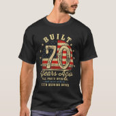 Built 70 Years Ago Funny 70th Birthday Usa Flag  Tシャツ (正面)