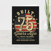 Built 75 Years Ago Funny 75th Birthday Usa Flag  カード (正面)