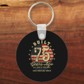 Built 75 Years Ago Funny 75th Birthday Usa Flag  キーホルダー (正面)