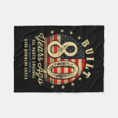 Built 80 Years Ago Funny 80th Birthday Usa Flag フリースブランケット (正面(横))
