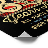 Built 80 Years Ago Funny 80th Birthday Usa Flag ポスター (角)