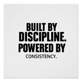 Built by Discipline Fitness Shirt – Gym Motivation ポスター