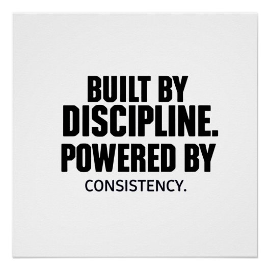 Built by Discipline Fitness Shirt – Gym Motivation ポスター (正面)