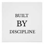 Built by Discipline Motivational Text Design ポスター (正面)