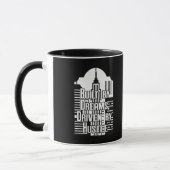 Built by Dreams Driven by Hustle City Design マグカップ (左)