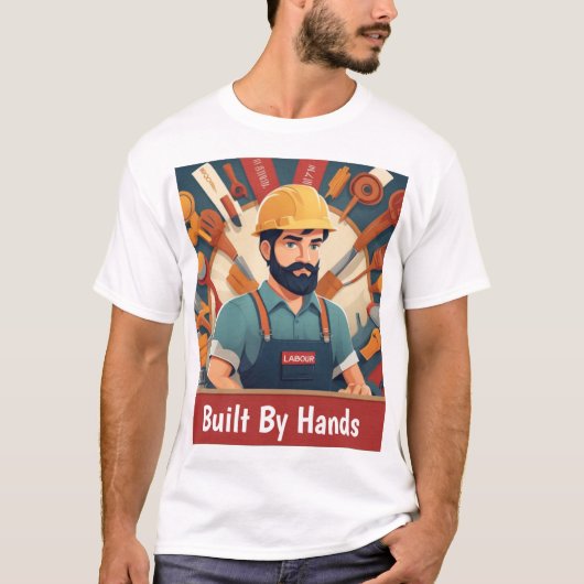 Built By Hands – 労働日労働者Tシャツデザイン Tシャツ (正面)