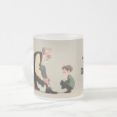 Built By Love. Guided By Dad フロストグラスマグカップ (正面左)