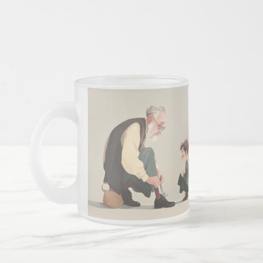 Built By Love. Guided By Dad フロストグラスマグカップ (左)