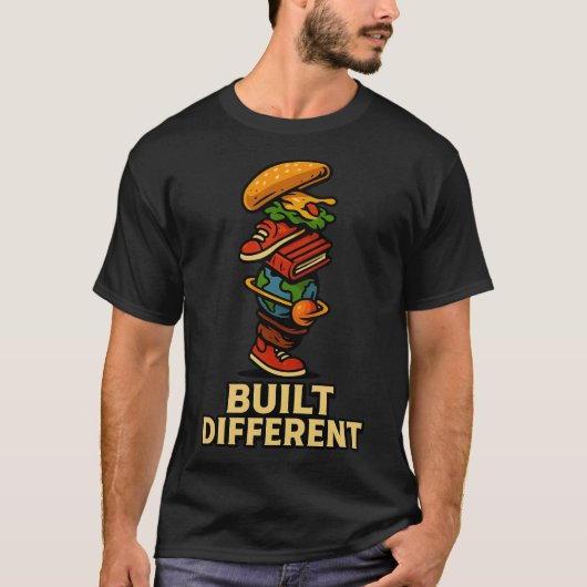 Built Different スタックイラストTシャツ Tシャツ (正面)