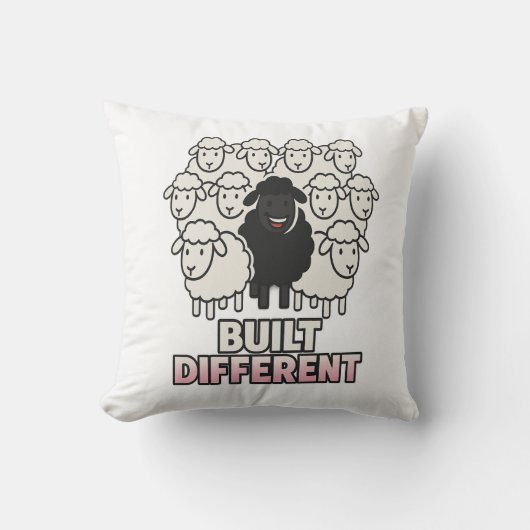 Built Different Black Sheep クッション (正面)