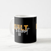 Built Different Bold Motivational Typography Des コーヒーマグカップ (正面左)
