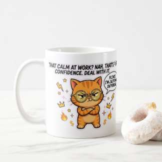 Built Different Confident Cat Funny Mug コーヒーマグカップ