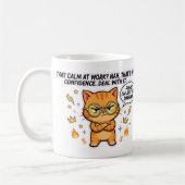 Built Different Confident Cat Funny Mug コーヒーマグカップ (左)