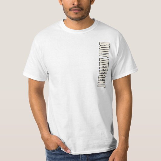 Built Different Men's Streetwear Back Print Tシャツ (正面)