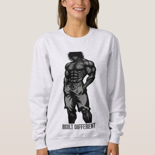 Built Different Monstrous Physique Heavyweight Gym スウェットシャツ (正面)