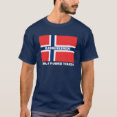 "Built Fjord Tough"とノルウェー国旗 Tシャツ (正面)