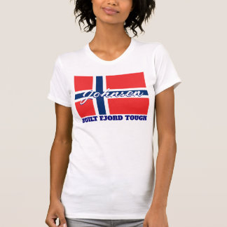 "Built Fjord Tough"とノルウェー国旗 Tシャツ