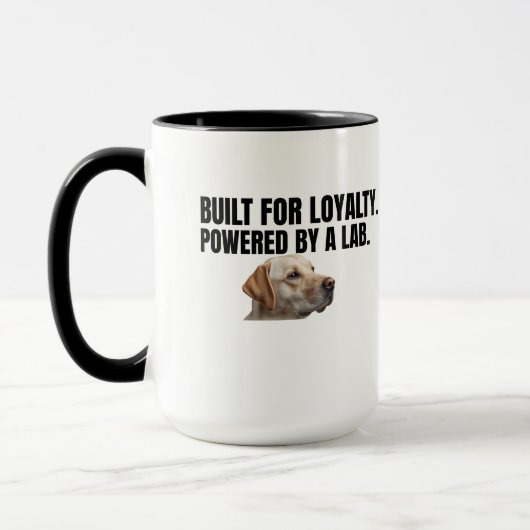 Built for Loyalty Powered by a Lab – Coffee マグカップ (左)