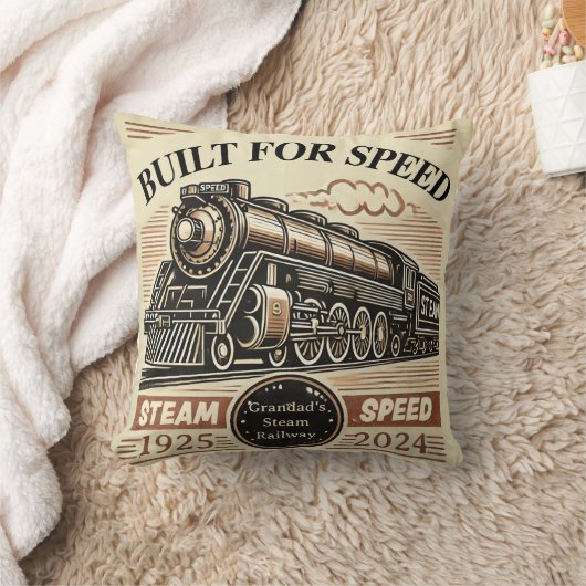 Built for Speed – Customisable Steam Train クッション (ブランケット)