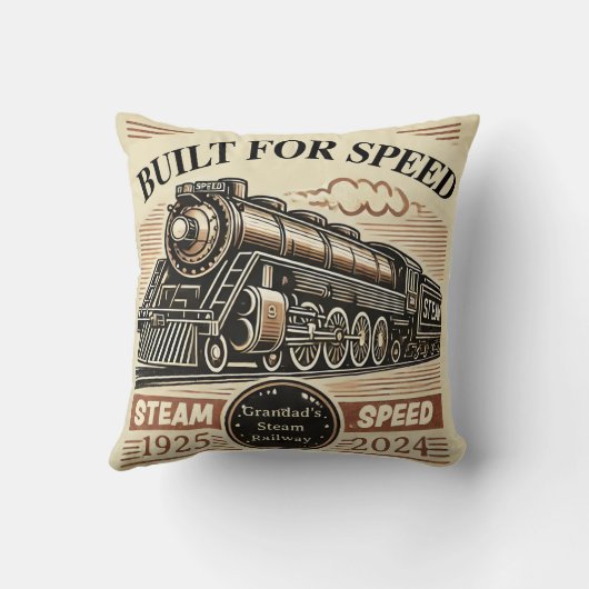 Built for Speed – Customisable Steam Train クッション (裏面)