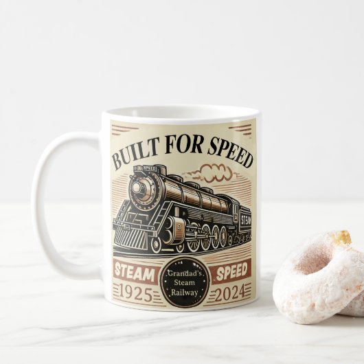 Built for Speed – Customisable Steam Train  コーヒーマグカップ (ドーナツ)