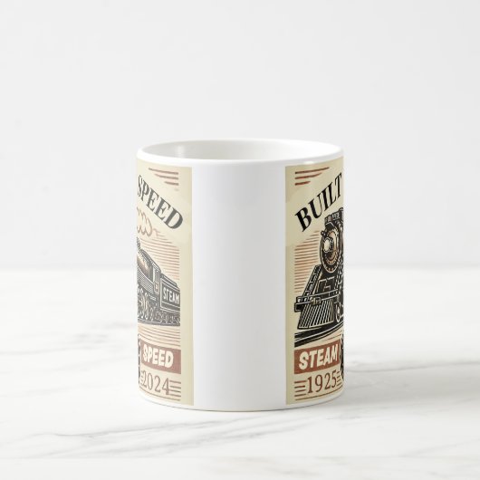 Built for Speed – Customisable Steam Train  コーヒーマグカップ (中央)